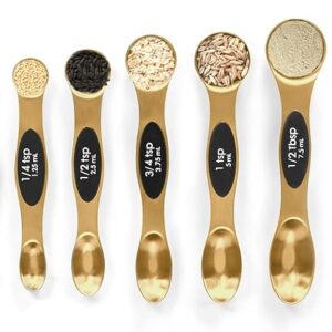 Magnetic Measuring Spoons Set Stainless Steel with Leveler, Stackable Metal Tablespoon Measure Spoon for Baking, Measuring Cups and Spoon Set Kitchen Gadgets Apartment Essentials Fits in Spice Jars